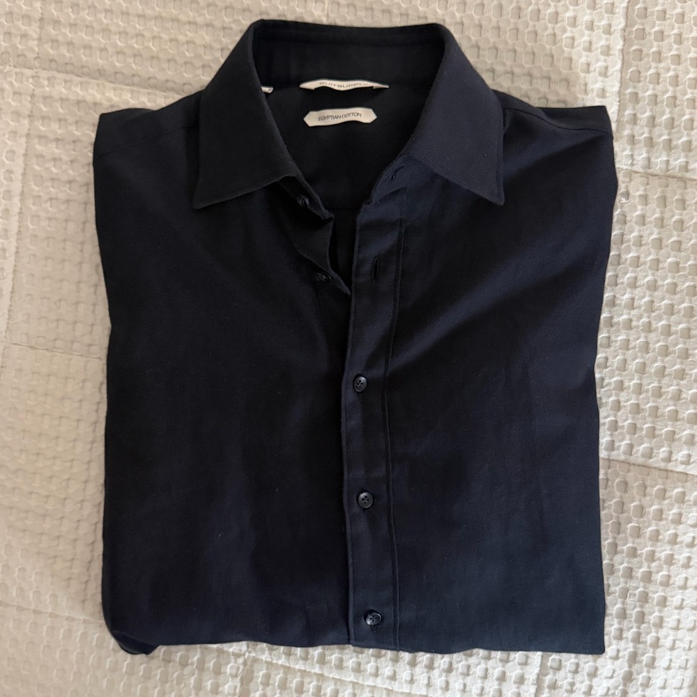 Suitsupply Men's Dark Navy Button-Up Dress Shirt